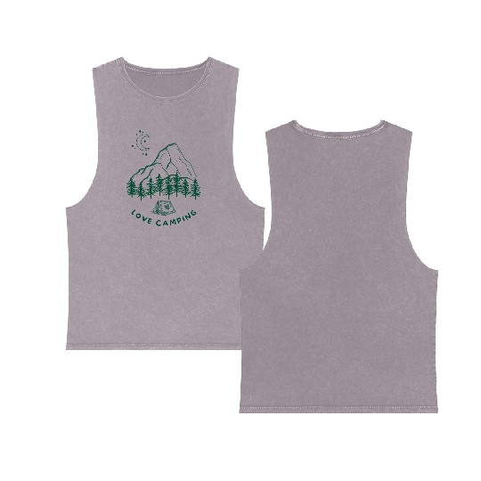 Love Camping Double Sided Mineral Wash Tank Tops