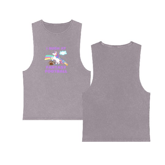 I Suck At Fantasy Football Funny Cute Unicorn Double Sided Mineral Wash Tank Tops