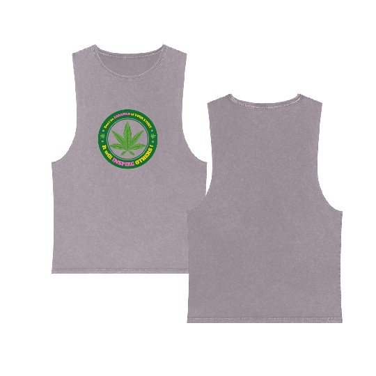 Drug Addiction Recovery AA Sober Sobriety Cannabis Double Sided Mineral Wash Tank Tops