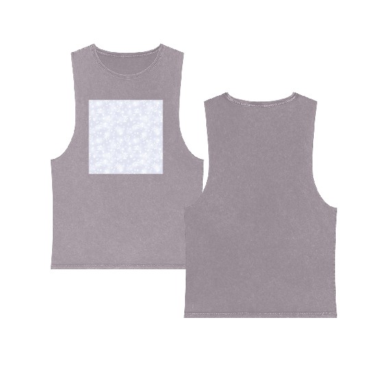 Lilac Snowflakes Pattern Double Sided Mineral Wash Tank Tops
