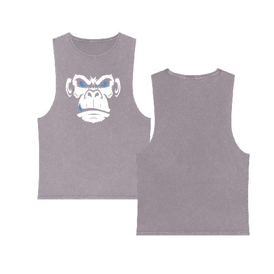 Monkey Head Angry Monkey Face Double Sided Mineral Wash Tank Tops