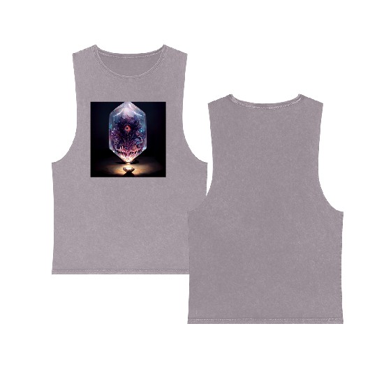 Cthulhu Art Double Sided Mineral Wash Tank Tops