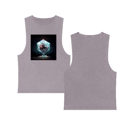 Cthulhu Art Double Sided Mineral Wash Tank Tops