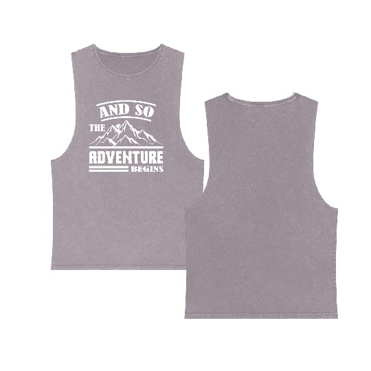 The Adventure Begins Double Sided Mineral Wash Tank Tops