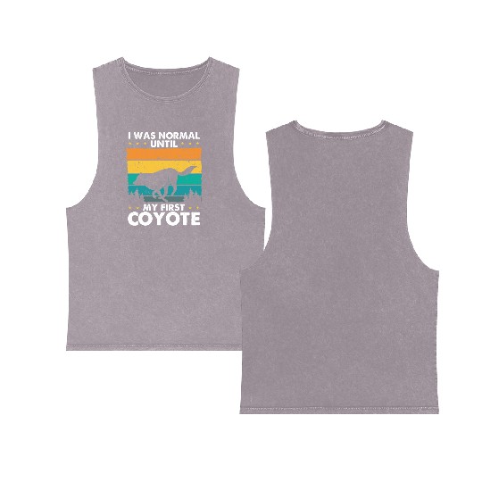 Coyote Trapping Coyote Hunting Yote Hunting Gift Double Sided Mineral Wash Tank Tops