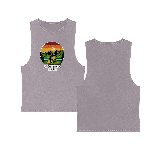 Camping Clun, Tent, Camping Wilderness Double Sided Mineral Wash Tank Tops