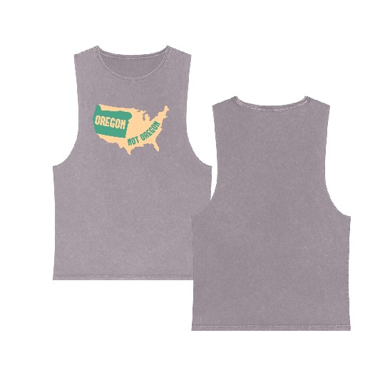 Oregon Not Oregon Map Design for proud Oregonians Double Sided Mineral Wash Tank Tops