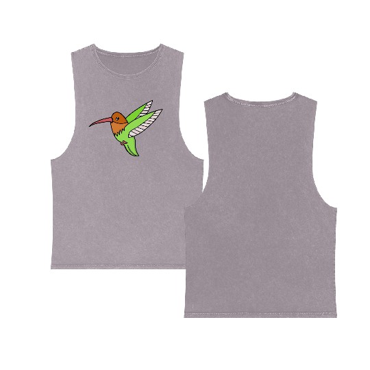 A Sweet Hummingbird Double Sided Mineral Wash Tank Tops