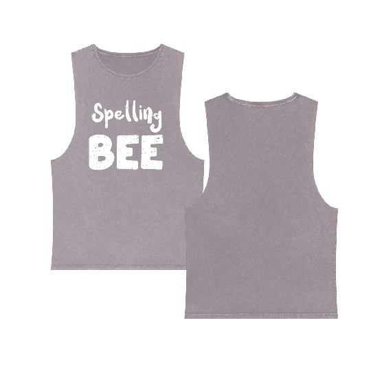 Spelling Bee - Teacher Double Sided Mineral Wash Tank Tops