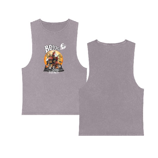 booooooooooo halloween town Double Sided Mineral Wash Tank Tops