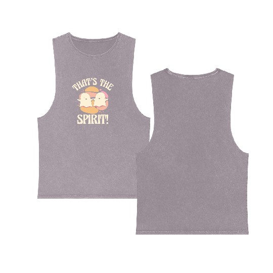 Ghost Spirit Hilarious Cute Friends Pun Double Sided Mineral Wash Tank Tops
