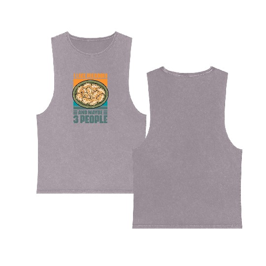 Retro Vintage Polish Cuisine Humor For Pierogi Double Sided Mineral Wash Tank Tops