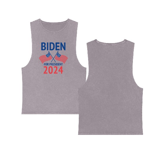 Joe Biden For President 2024 Double Sided Mineral Wash Tank Tops