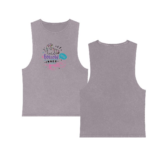 Follow Your Inner Mental Health Matters Vintage Double Sided Mineral Wash Tank Tops