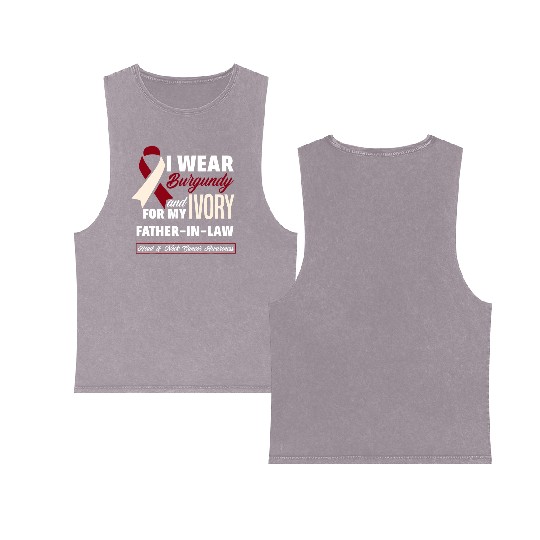I Wear Burgundy Ivory For Father In Law Head Neck Double Sided Mineral Wash Tank Tops
