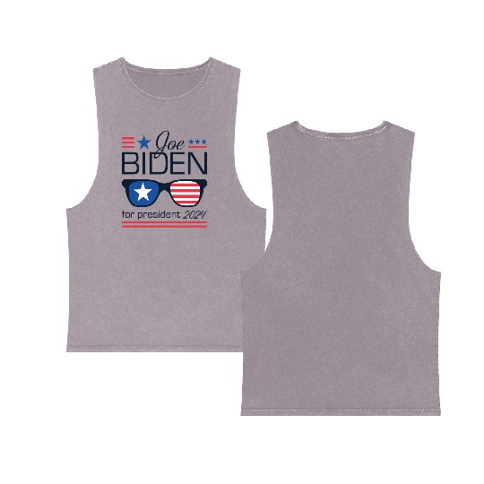 Joe Biden For President 2024 Double Sided Mineral Wash Tank Tops
