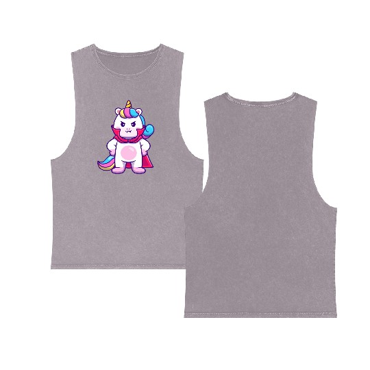 Unicorn Vampire - Halloween Double Sided Mineral Wash Tank Tops