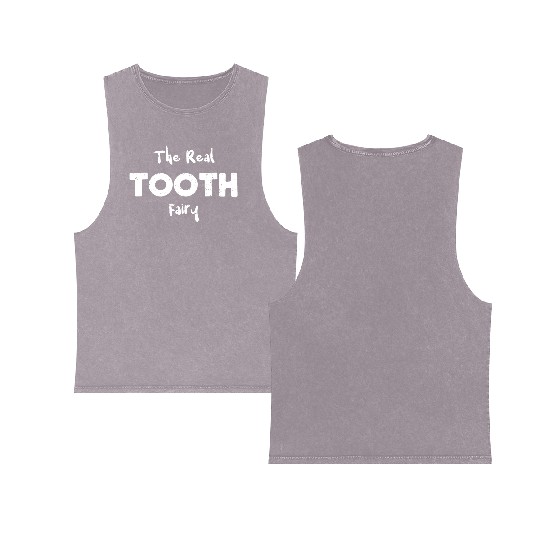 The Real Tooth Fairy - Halloween Double Sided Mineral Wash Tank Tops