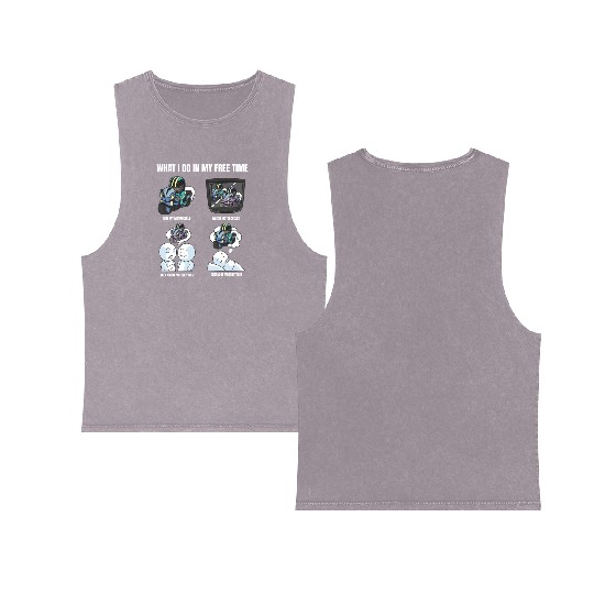 Motorcycle Racing My Spare Time Motocross lovers Double Sided Mineral Wash Tank Tops