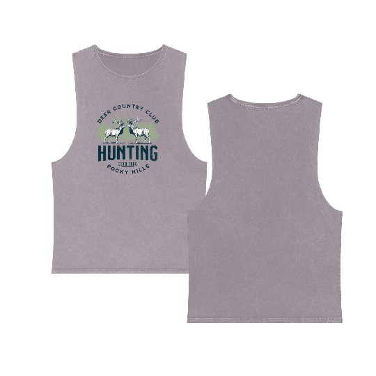 Deer country club Double Sided Mineral Wash Tank Tops