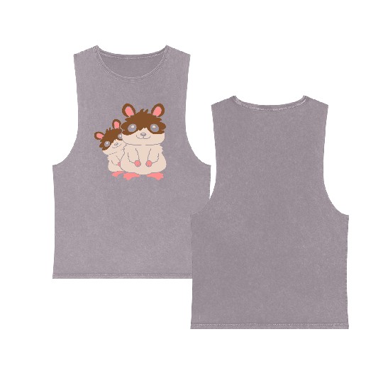 family hamster small child Double Sided Mineral Wash Tank Tops