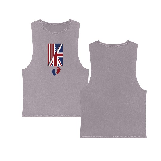 American Union Jack Flag Baby american union jack Double Sided Mineral Wash Tank Tops