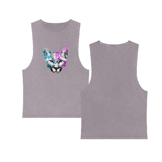Dramabite mountain lion Double Sided Mineral Wash Tank Tops
