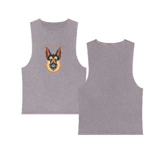 Dog Lover - I Love My German Shepherd Double Sided Mineral Wash Tank Tops