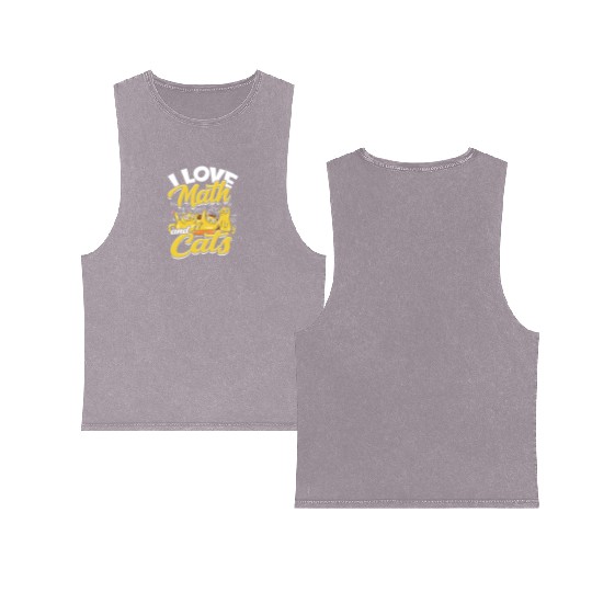 I love math and cats - mathematical Double Sided Mineral Wash Tank Tops