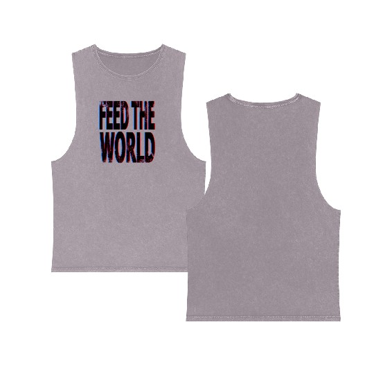 quot Feed The World quot Essential Double Sided Mineral Wash Tank Tops