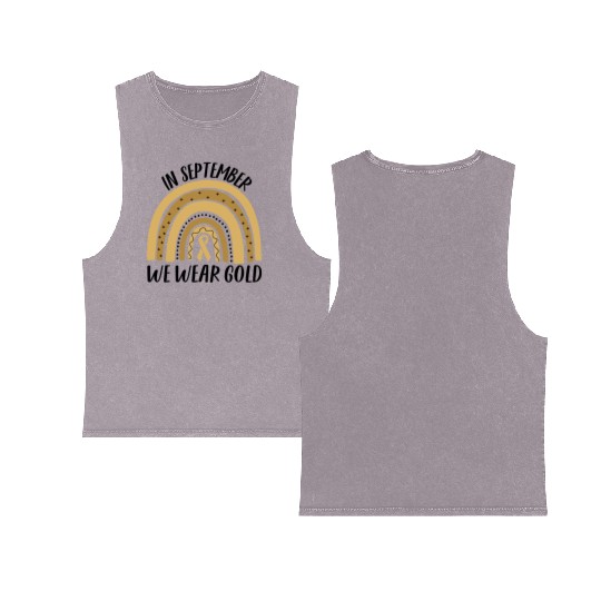 Childhood Cancer Awareness In September We Wear Go Double Sided Mineral Wash Tank Tops