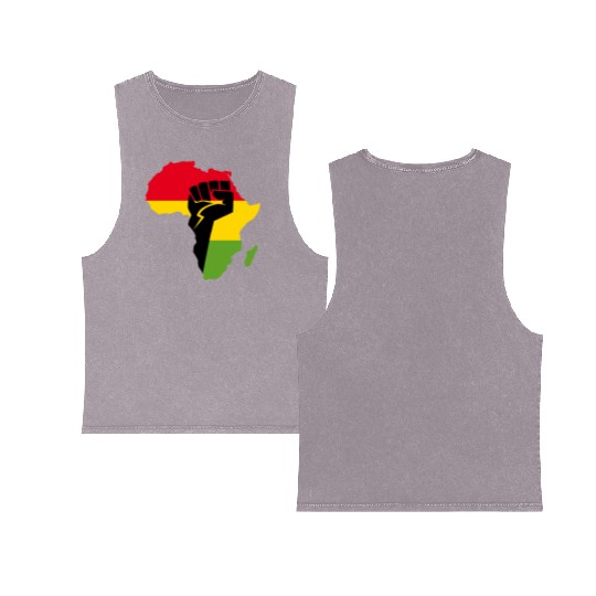 African Black Power Double Sided Mineral Wash Tank Tops