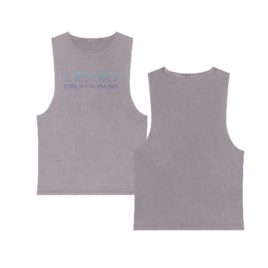 Liquid Drum N Bass Blue DNB Version Double Sided Mineral Wash Tank Tops