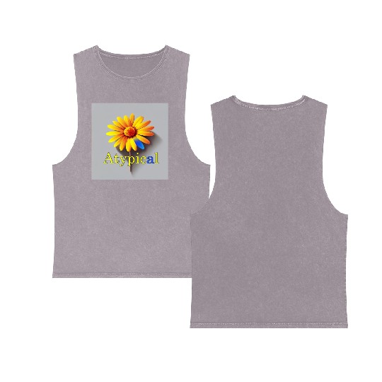 Colorful flower, atypical or neurodivergent Double Sided Mineral Wash Tank Tops