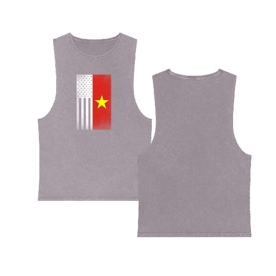 Vietnam Design for proud Vietnamese Americans Double Sided Mineral Wash Tank Tops