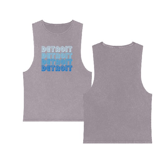 Retro Detroit Michigan Double Sided Mineral Wash Tank Tops