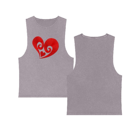 LOVE, LOVE, LOVE. Hearts and Love. Double Sided Mineral Wash Tank Tops