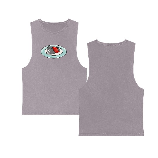 Schnauzer Nigiri Sushi Double Sided Mineral Wash Tank Tops