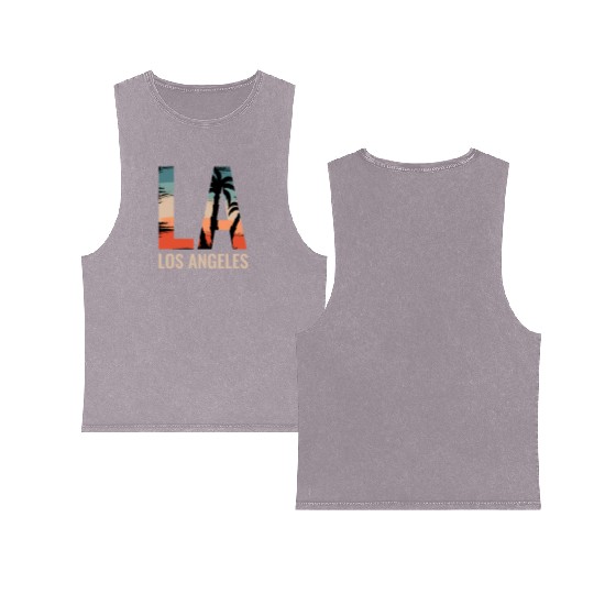 Los Angeles LA California Gift Double Sided Mineral Wash Tank Tops