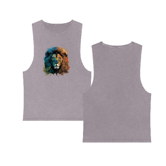 Two Face Lion Double Sided Mineral Wash Tank Tops