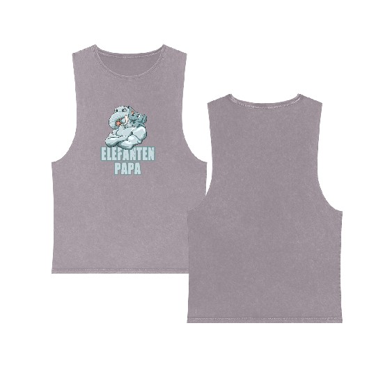 Strong Gorilla with Gorilla Kid for a Gorilla Double Sided Mineral Wash Tank Tops