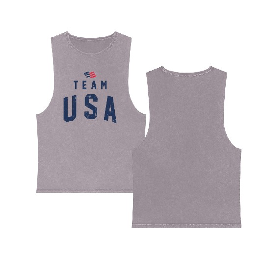 TEAM USA USED LOOK Double Sided Mineral Wash Tank Tops