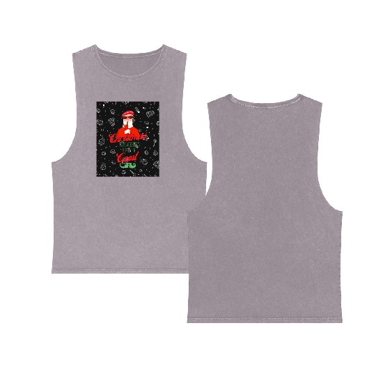 Christmas holidays funny Christmas Calories Don't Double Sided Mineral Wash Tank Tops