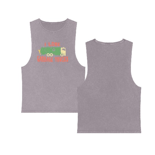 I love garbage trucks Double Sided Mineral Wash Tank Tops