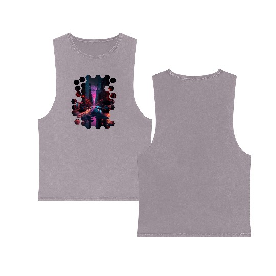 New York Vaporwave Aesthetic Retro Style Love NY Double Sided Mineral Wash Tank Tops