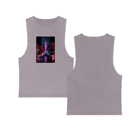 New York Vaporwave Aesthetic Retro Style Love NY Double Sided Mineral Wash Tank Tops