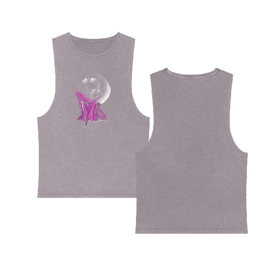 Synthwave Skull Double Sided Mineral Wash Tank Tops