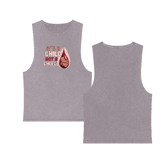 Anti Abortion Conservative Pro Life Sign Gift Double Sided Mineral Wash Tank Tops