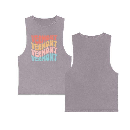 Retro Vermont Use State Double Sided Mineral Wash Tank Tops