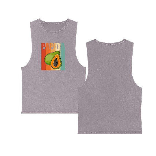 Retro Papaya Double Sided Mineral Wash Tank Tops